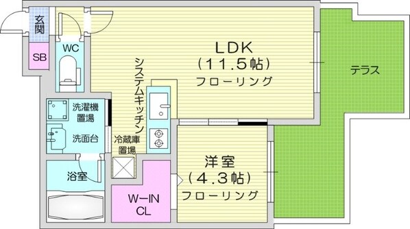 琴似駅 徒歩17分 1階の物件間取画像